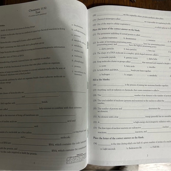 Like New Chemistry Pace Set 1121-1132 (1-12) & Score Keys by School of Tomorrow - Picture 4 of 6